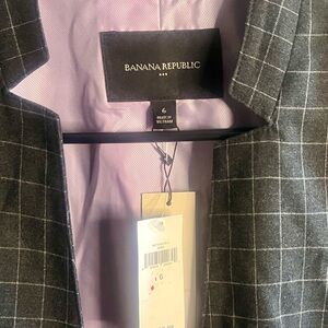 Banana Republic Charcoal Windowpane Blazer